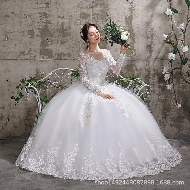 Bride sleeves, wedding dresses for weddings, slim fit, plus size, minimalist, Huqiu