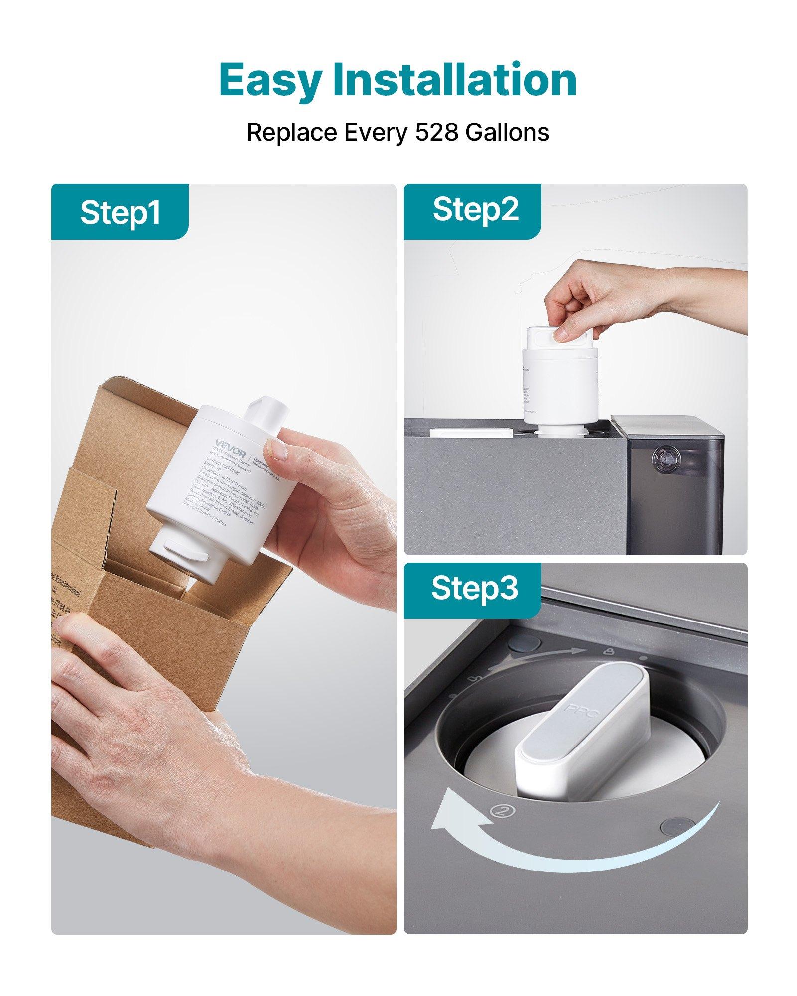 VEVOR Mineralization Filter Replacement – Remineralization Alkaline Water Filter for Reverse Osmosis System, Balances pH & Restores Minerals, Compatible with X811B Ice Maker Water Dispenser