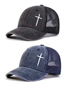 2Pack Christian Jesus Cross Hat – Unisex Faith Cap – Religious Gift for Thanksgiving & Christmas