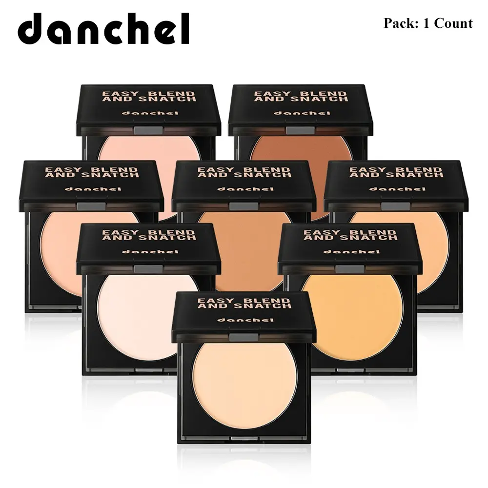 danchel Portable Baked Setting Powder Compact, Long-Lasting Oil Control, All-Day Wear, Soft-Focus Blurring Matte Finish, Ultra-Fine Powder, Non-Caking & Non-Creasing for All Skin Types, Multiple Shades Available