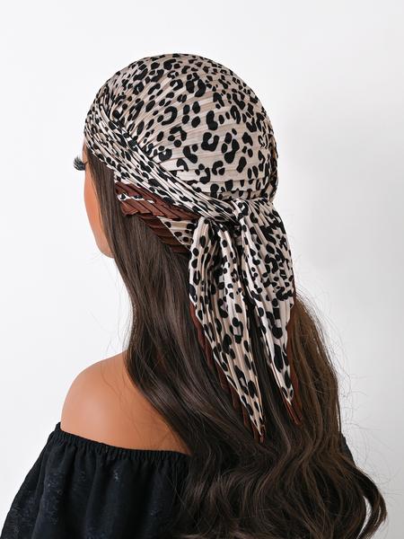 Women's Fashion Boho Silk Scarf, Autumn/spring Accessory, Wrinkled Floral Print, Faux Silk Square Scarf, Perfect for Shirts & Headbands