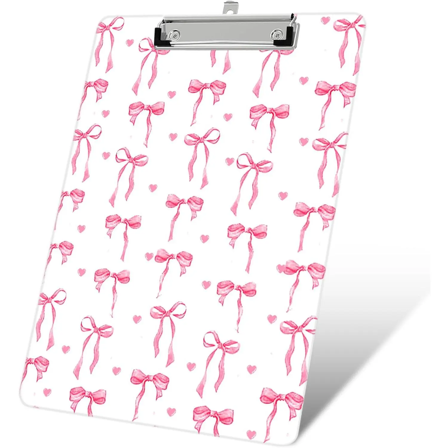 Plastic A4 Clipboards, Cute Fashion Clipboard Decorative, 12.2" x 8.7" Standard A4 Size Clipboards, Plastic  Clipboard for Teacher, Social Worker, Students,Women, Office Supplies(Butterfly Bow)