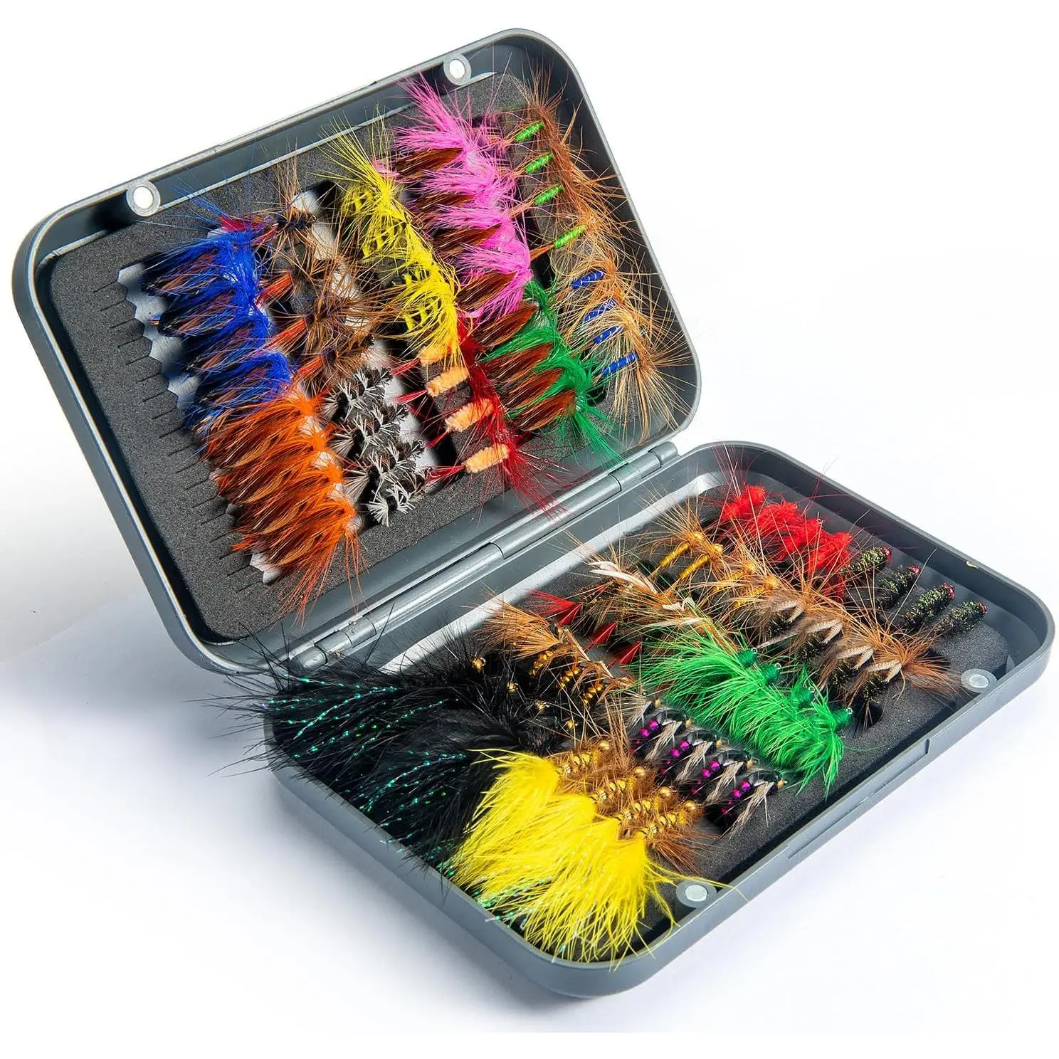 80 Pcs 3rd Gen Hand-Tied Dry Flies Kit - Keep Dry, Palm Size, Delicate Lifelike Shapes, Freshwater Fishing Lures for Trout, Rivers, Lakes