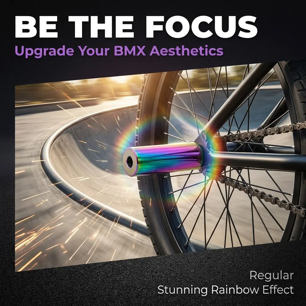 Kwok Bmx Pedal Rod Rocket Tube, 14mm 10mm Universal Colorful Surface, Aesthetic, Suitable for Bmx Modification Upgrade, Performance Bike Accessory
