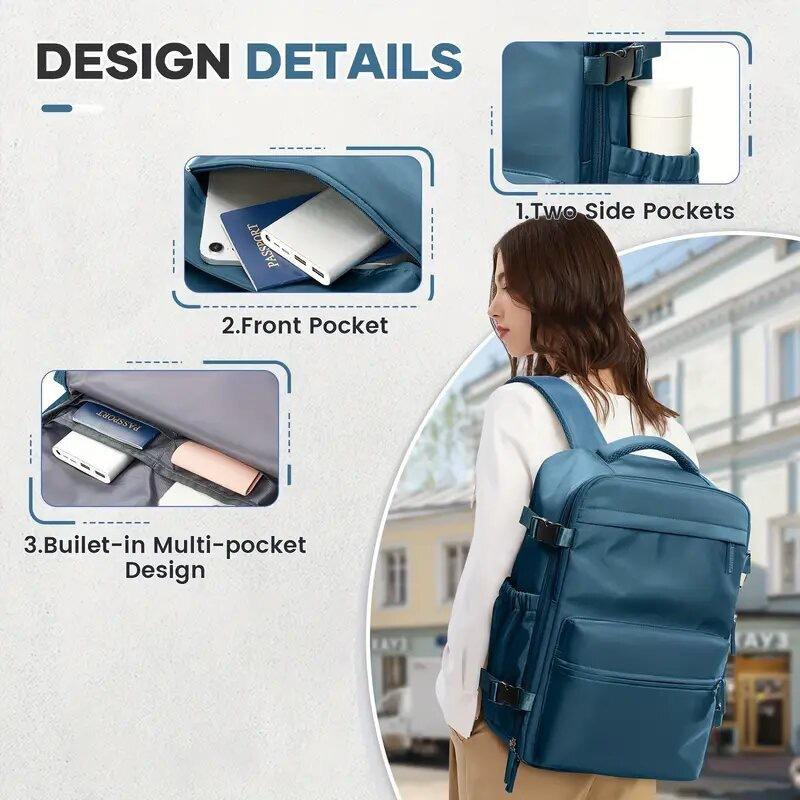 Three-piece vacuum travel bag set, equipped with detachable vacuum bag, electric air pump, large-capacity backpack, detachable design, multi-layer pockets, casual style, Space Saving Bag, Travel Organizer Bag