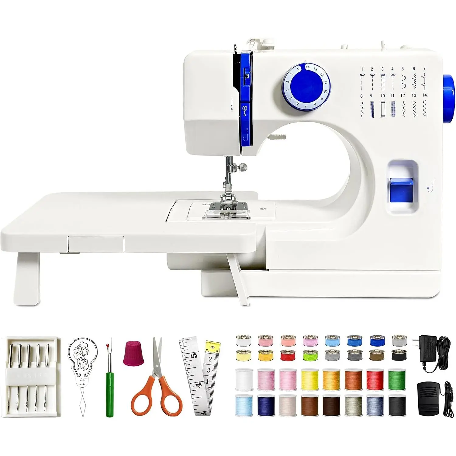 StitchMaster Pro Sewing Machine - /Double  Compatible, 14 Stitches, Easy for Beginners &  Users