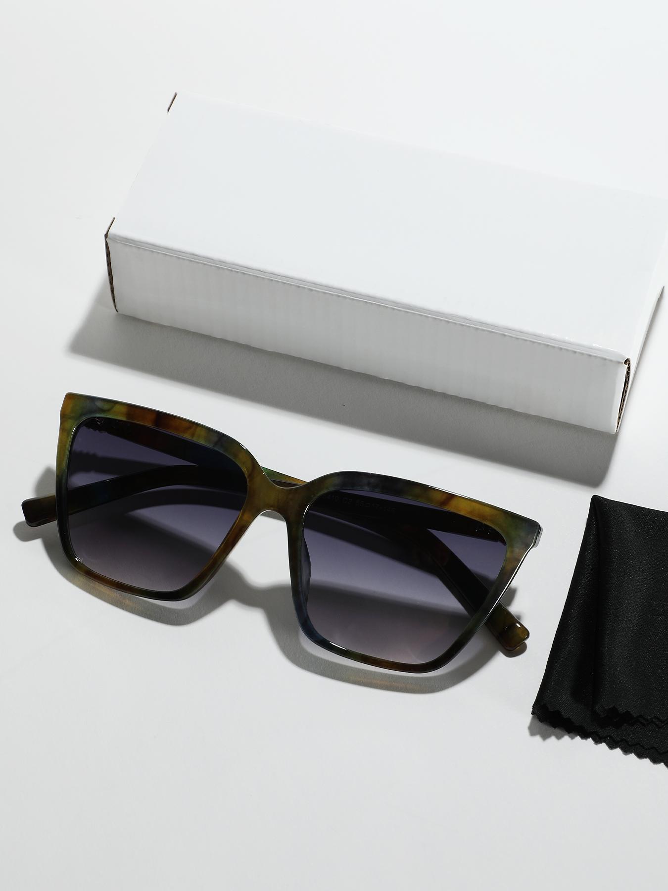 Retro Cat Eye Frame Sunglasses, Trendy Tinted Lens Sunglasses for Everyday Use, Fashion Accessories for Outdoor Activities, Vintage Ombre Sunglasses