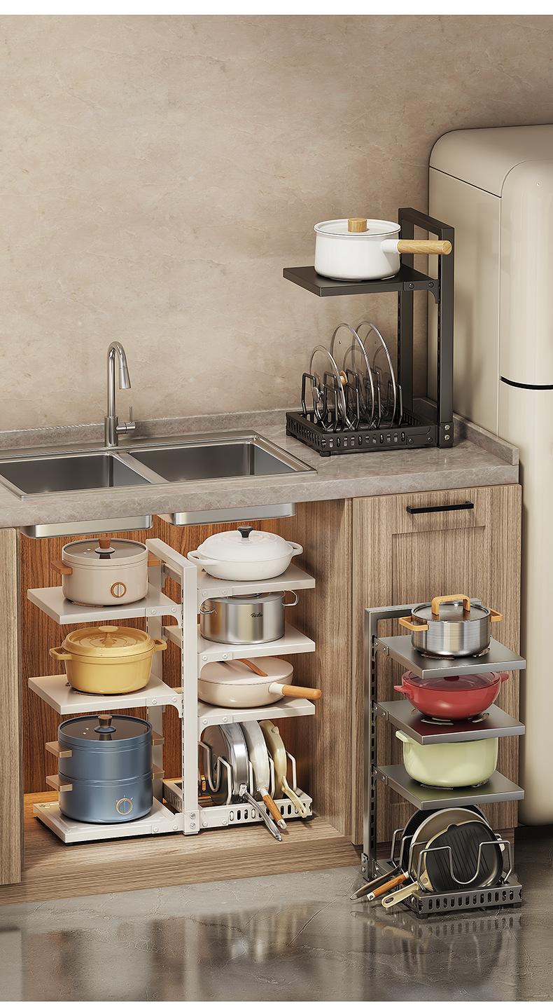 Household goods kitchen multi-functional 7-layer shelves, 304 carbon steel material, rust-proof, load-bearing strong shelves