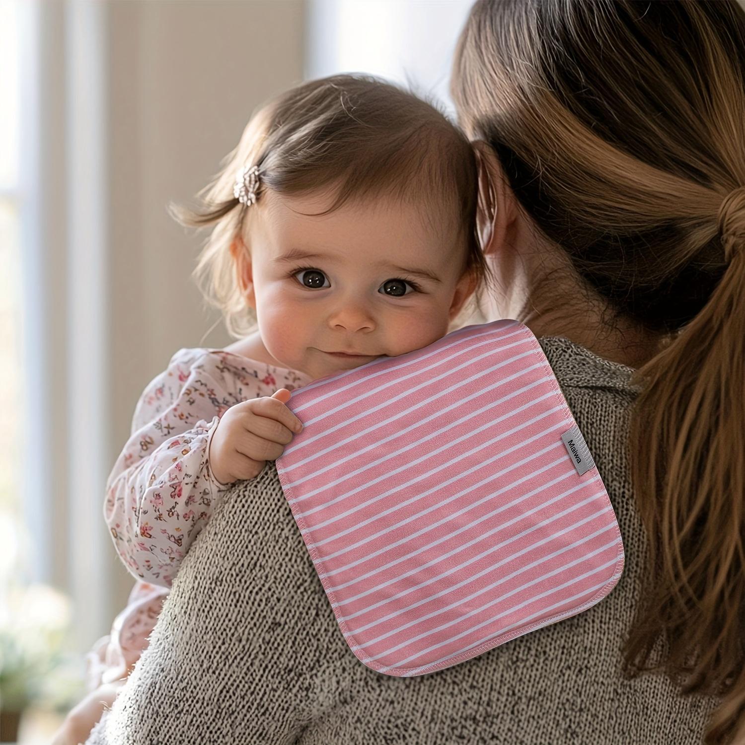 5 Pack Four-Layer Muslin Baby Burp & Feeding Cloths – Soft Absorbent Bibs & Towels for Boys & Girls, Breathable Newborn Nursing Cloths for Spit-Up & Drooling