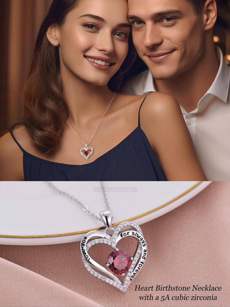 Heart Shaped Pendant Necklace with Rose Gift Box, Love Heart Necklace, Stainless Steel Jewelry for Party, Daily Clothing Decor, All-match Jewelry for Birthday Gift, Mother's Day Gifts
