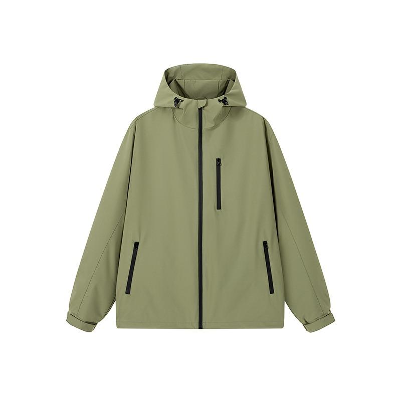 Men's Waterproof Soft Shell Hooded Jacket, Windproof Outdoor Hiking Windbreaker, Casual Streetwear for Men