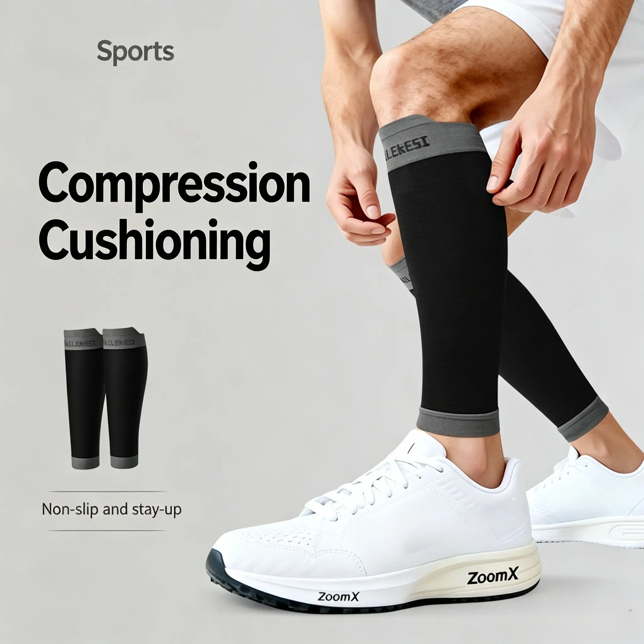Compression Calf Sleeves for Men & Women – Graduated Calf Support for Running, Marathon, Soccer, Football & Training – Leg Compression Sleeve for Shin Splints & Muscle Recovery socks