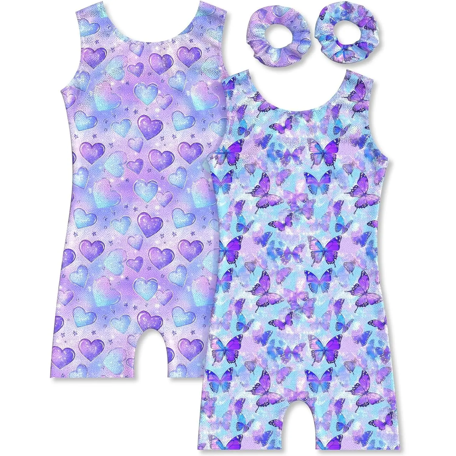 Gymnastics Leotard for Girls Dance Biketard Unitards 2 Pack Tumbling Outfits for Kids