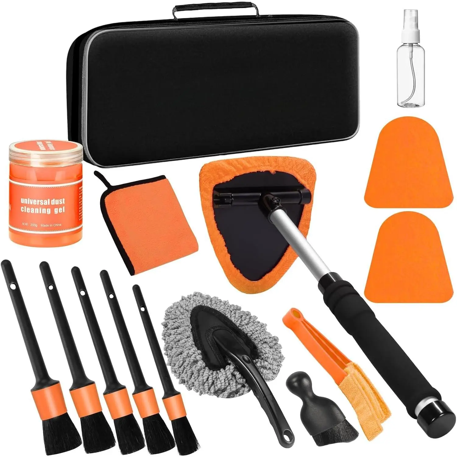 Windshield Cleaner Tool, 15 count  Interior Cleaning Kit, Detailing Kit Cleaner, Detailing Brush, Cleaning Gel, Inside Cleaning Supplies Accessories for , SUVs, RVs Window