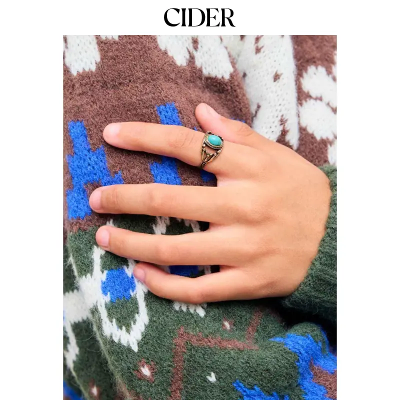 Cider [one-size] TURQUOISE DECOR HOLLOW RING