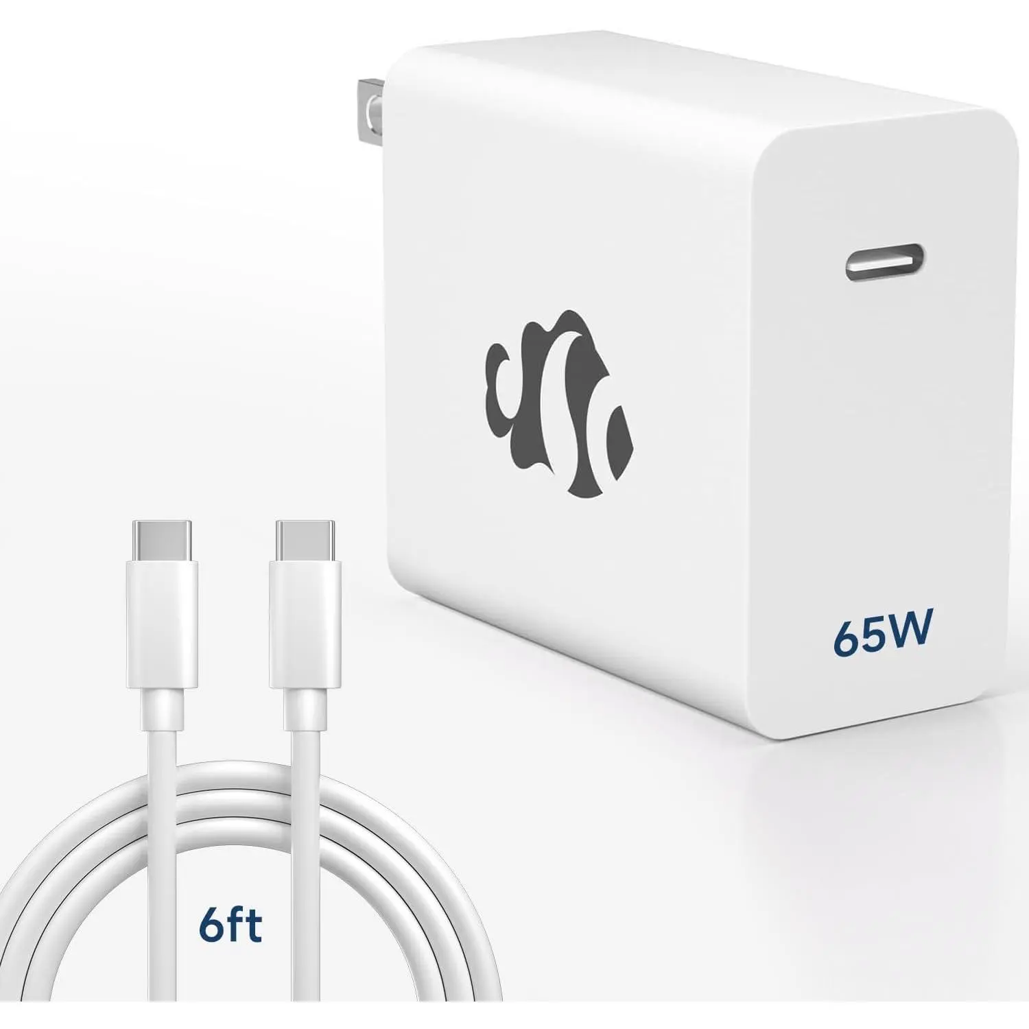 65W GaN USB C  Charger, PD 3.0 Wall Adapter with 6.6ft , Reliable Power Block for MacBook Pro/Air, -16/15, iPad, Sam-sung-S24, PPS Laptop Charger for Travel,  & Office
