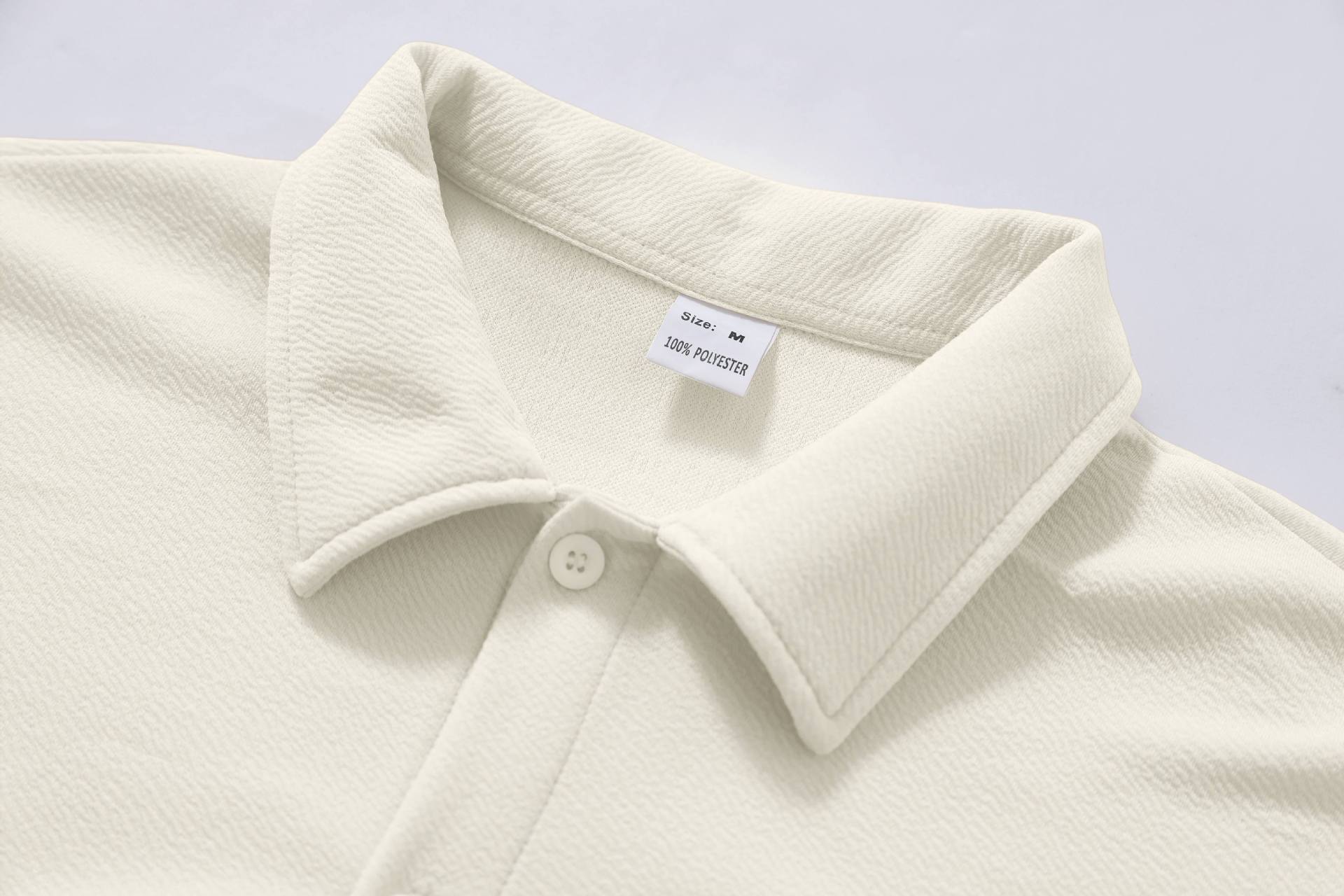 Men's Textured Button Front Shirt, Casual Regular Fit Short Sleeve Collared Top for Summer, Summer Leisure Top 2026, National Day Clothing, Men's Clothes for Daily Wear