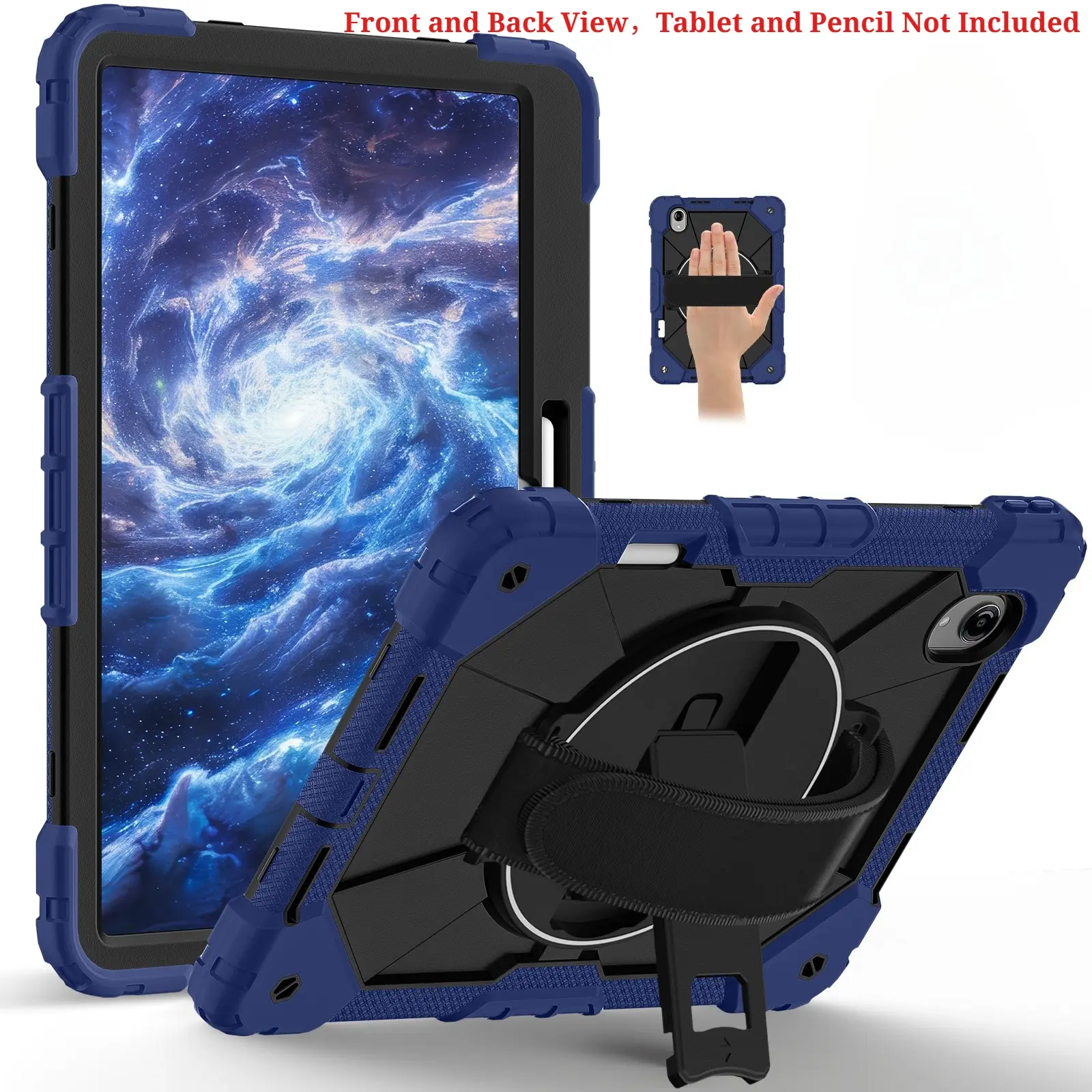Heavy Duty Shockproof Durable Tablet Casing for Lenovo Idea Tab Pro Gen 2 13 Inch / Lenovo Xiaoxin Pro 13-inch 360 Rotating Stand with Hand Strap Drop Proof Protective Cover Tablet Covers