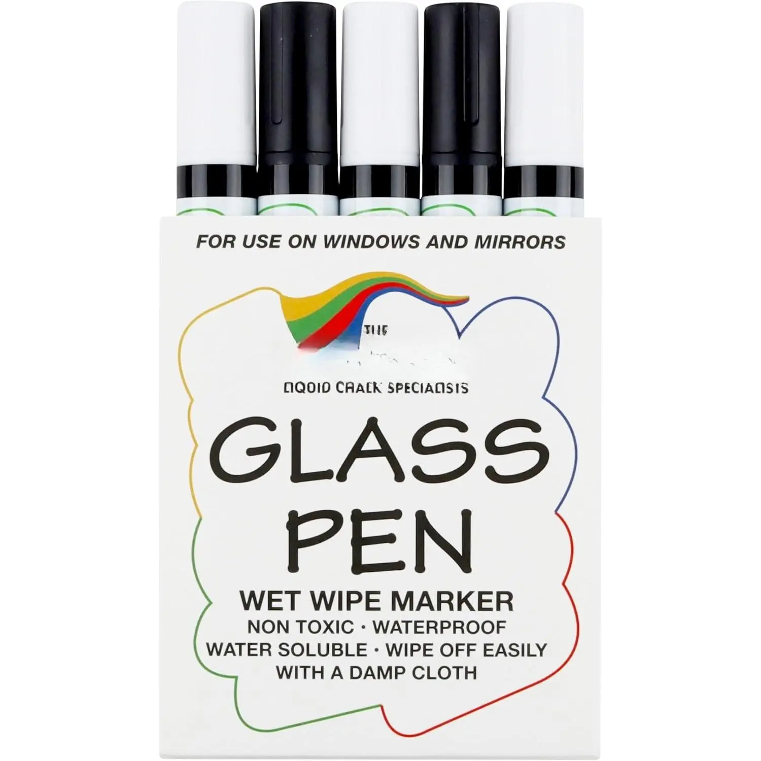 Glass Pen Window Marker: Liquid  Pens for Glass (5 Pens - Fine Tip) | Graduation,  Windows, Mirror Pen, Storefront, Wedding, Parade, Party & Holiday - Whiteboard  with Washable