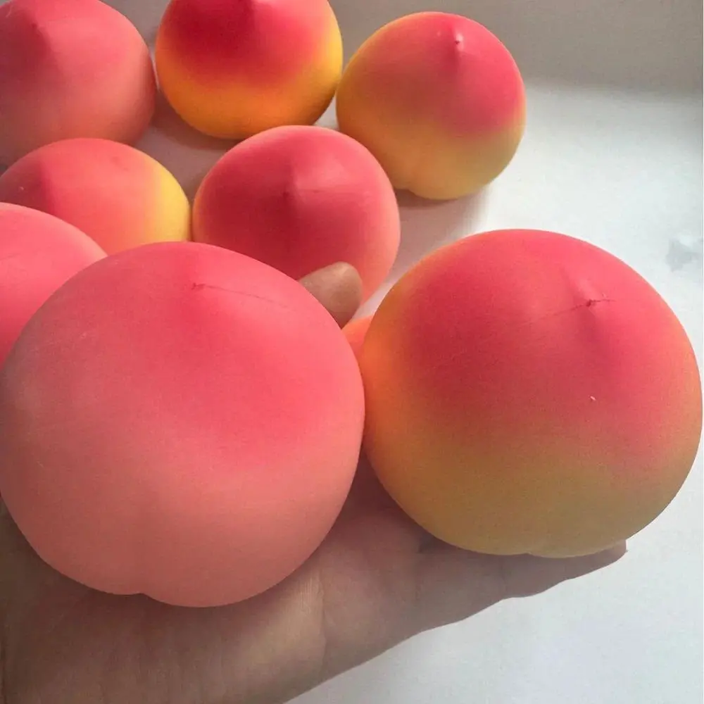 1pcs Peach Soft Pinch Round Decompression Toy Office Relief Stress and Tension Decompression Peach Fidget Daily Toy Gift For Kid