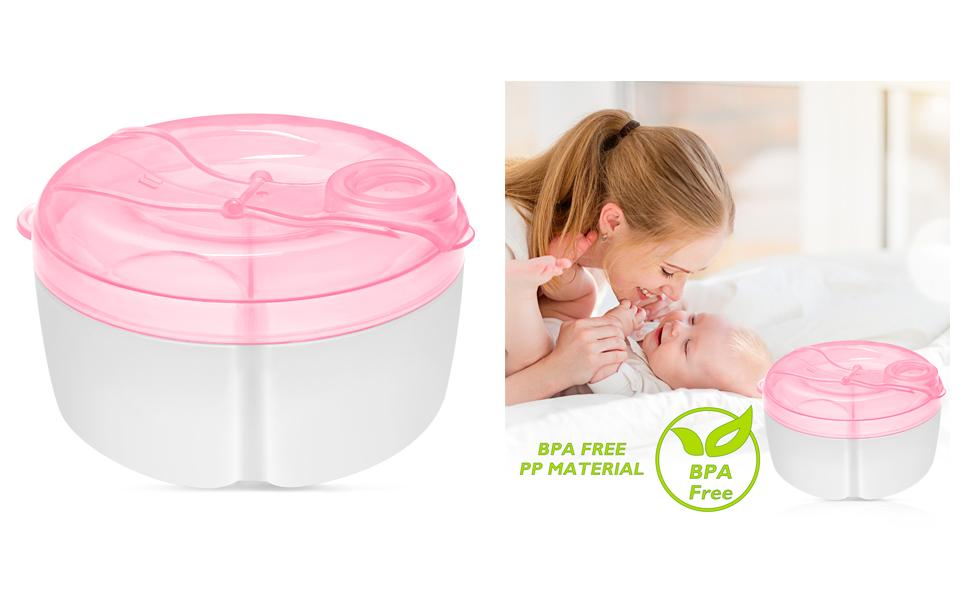 Accmor Baby Formula Dispenser On The Go, Formula Container to Go, Non-Spill Rotating Three-Compartment Formula Dispenser and Snack Storage Container for Infant Toddler Traveling