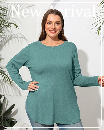 Wiholl Womens Long Sleeve Round Neck Shirts Side Split Basic Loose Tunic Tops Casual 2025 Crewneck Womenswear SpringStatements Wiholl Womens Long Sleeve Round Neck Shirts Side Split Basic Loose Tunic Tops Casual 2025 Crewneck Womenswear SpringStatements