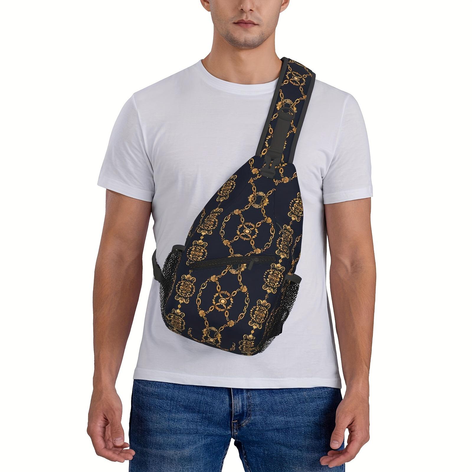 Crossbody Chest  Hiking  Gold Chains Shoulder  Folding Large Capacity Fashion Durable Can Be Used For Shopping, Work, Leisure Travel Beach  Fishing  Travel Accessories Must Have  For School Back Christmas Gifts bag backpack