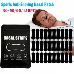 Strong Adhesive Sports Nasal Strips, Anti-Snoring Physically Relieves Breathing, Expands Airflow, Improves Sleep, Gentle Micro-Pores