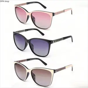 Women's 3-Pcs Polarized UV400 Sunglasses Set - Flexible TR Memory Frame, Lightweight Anti-Glare Comfortable Eyewear, Designer-Style Shades for Beach Vacation, Driving