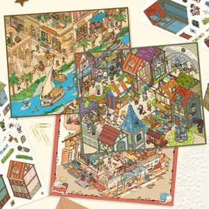 HEYBAO 9.0 | 6 Styles Still Life 3D Mini Scene Stickers, DIY Decor for Scrapbook & Journal, Daily & Holiday Gifts