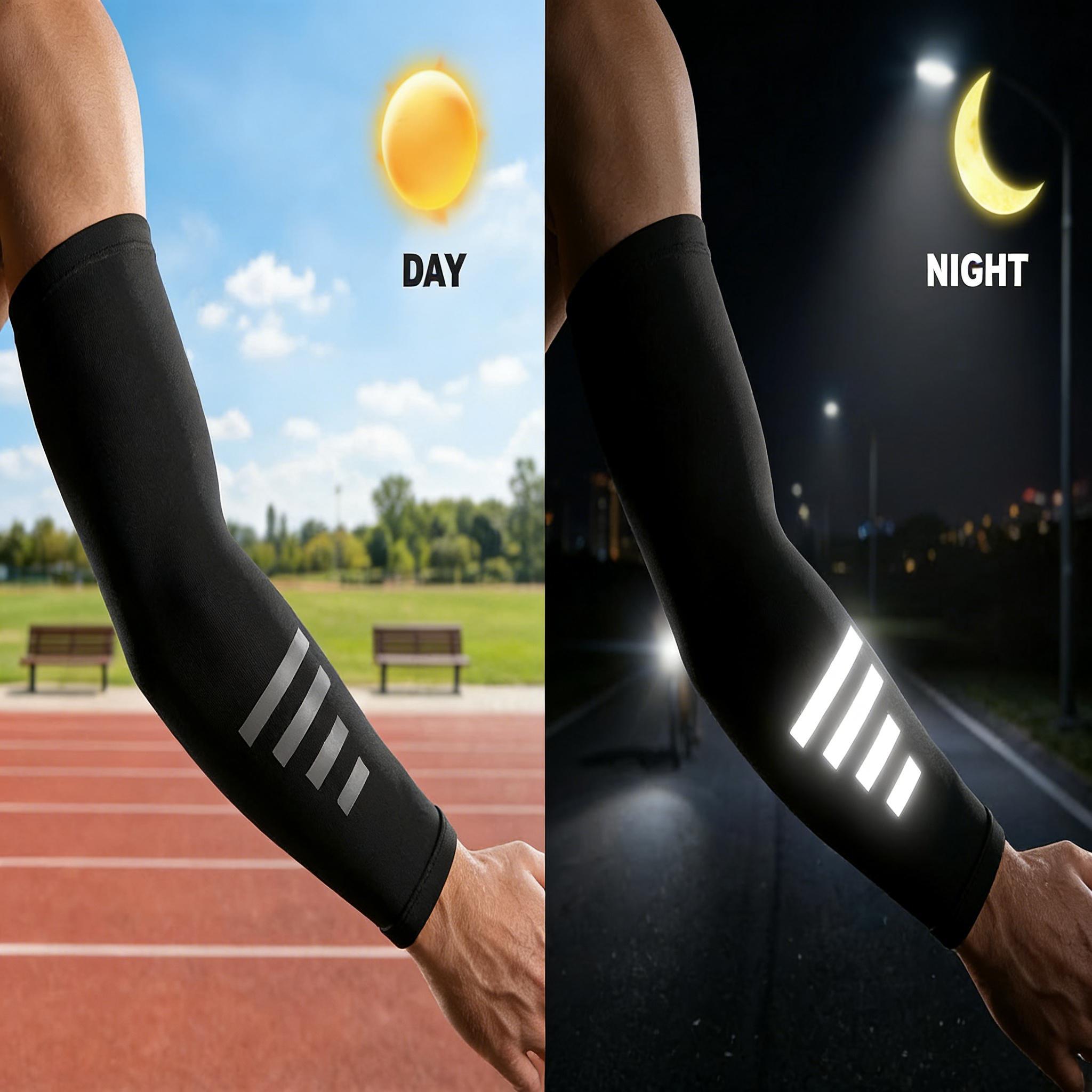 4 Pairs Sun Protection UV Arm Sleeves, Cooling Compression Arm Covers, Anti-Slip Breathable Polyester Sleeves for Cycling & Outdoor Activities