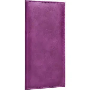 LLi Cufite Leather Checkbook Cover for Top & Side Tear Registers Duplicate Checks with Plastic Insert Flap Card Holder Pen Hoop Slim Wallet for Men Women