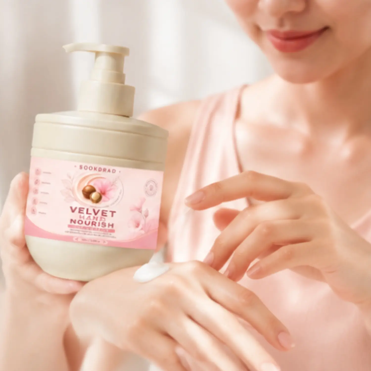 Hydrating Hand Cream, with macadamia oil, marshmallow root extract, hydrating, nourishing, softening, soothing, repairing, for hands, 10.58fl.oz, gentle daily hand care, 300ml