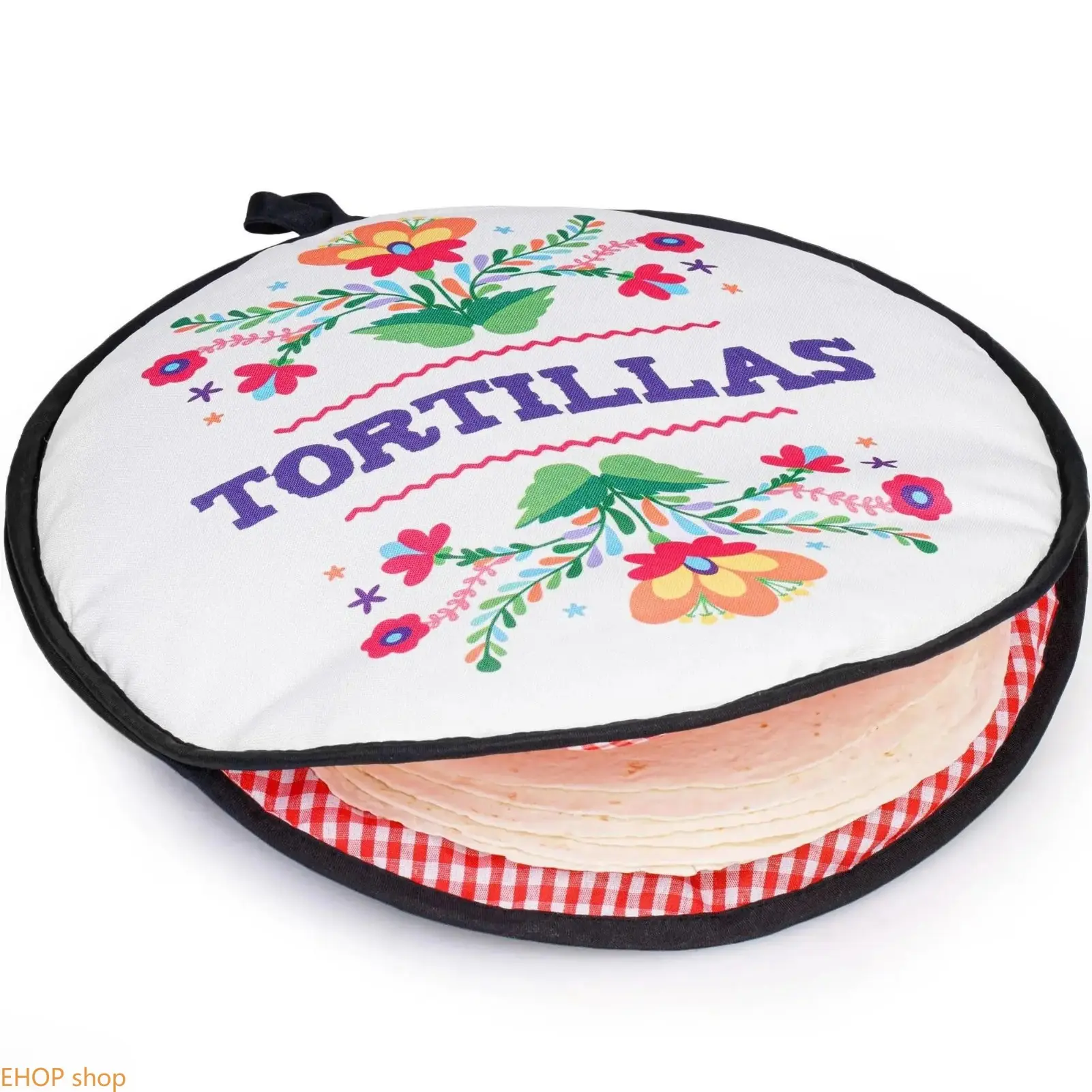 Microwavable Fabric Tortilla Warmer Pouch, Insulated Reusable Tortilla Keeper, Heat Retention Bag to Keep Corn & Flour Tortillas Warm, Great for Taco Night, Mexican Dinner, BBQ & Camping