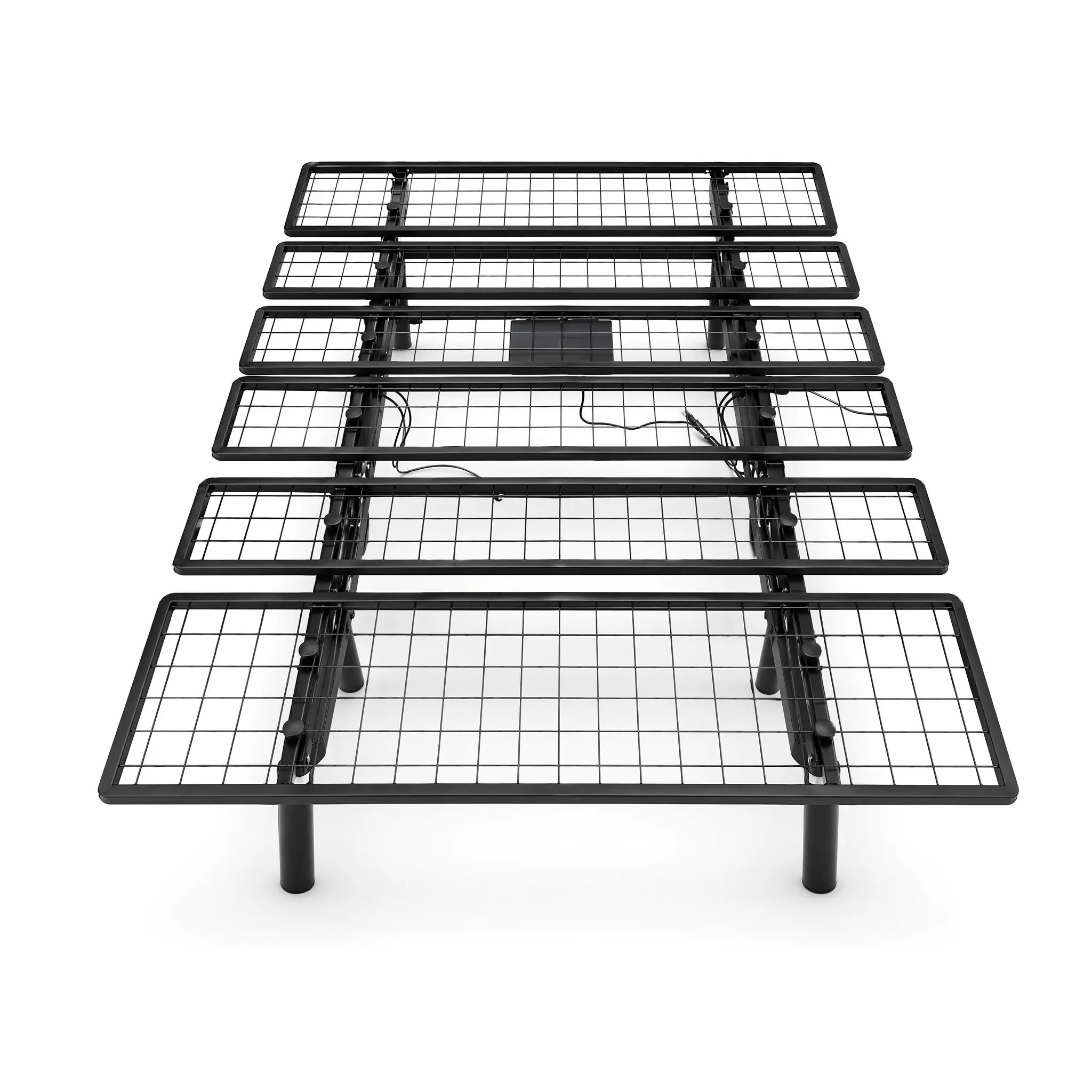 Adjustable Heavy Duty Metal Bed Frame , 1000LBS Steel Platform, Sturdy Mattress Foundation, Noise-Free, Easy Assembly, Black