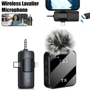 Wireless Lavalier Microphone 3-in-1 Receiver with Noise Reduction   Reverb Function, Compatible with iOS/Android/Camera, Mobile Phone Live Streaming, Recording, Podcast, Interview, Singing, TikTok, YouTube, Vlog Universal