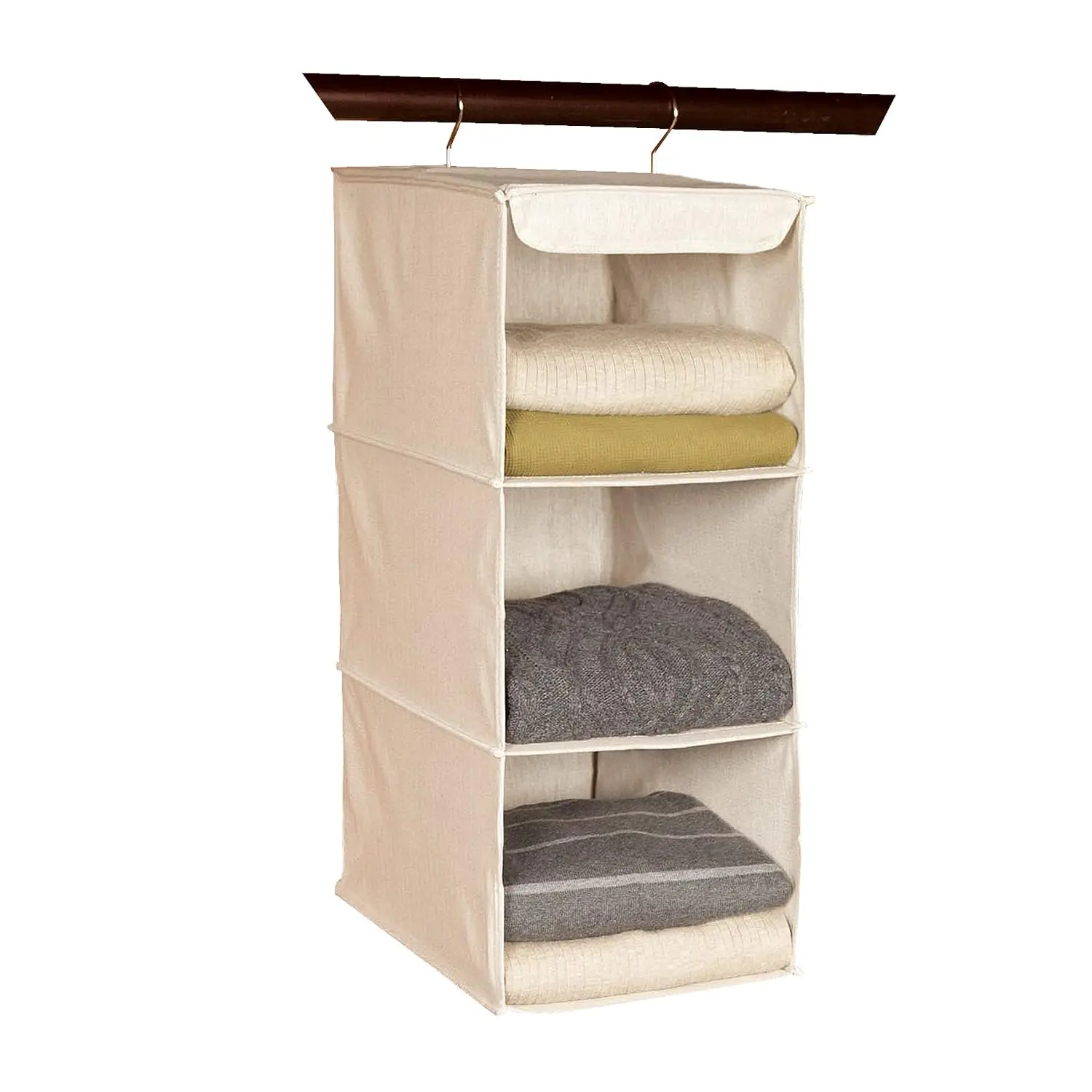 Homewares 3 Shelf Sweater Organizer, 10"W X 15" D X 24" H-Canvas/