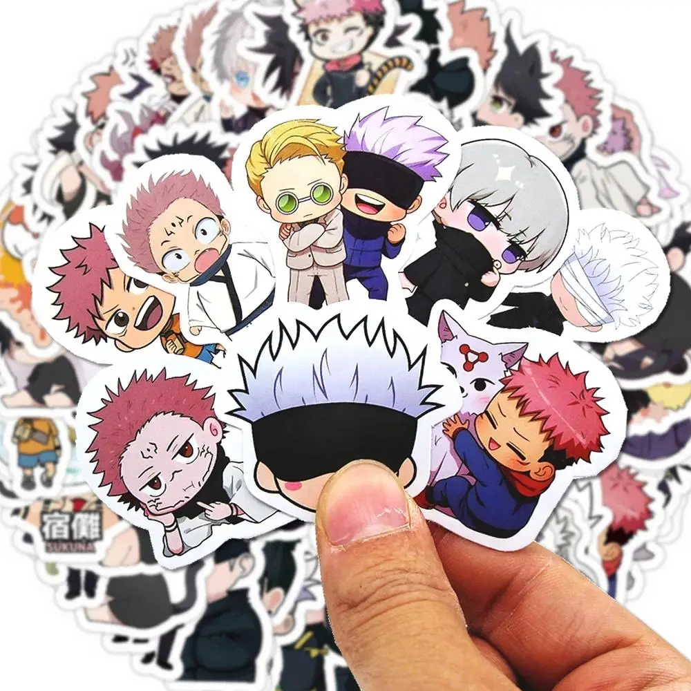 100pcs Jujutsu Kaisen Anime Stickers Cute Satoru Gojo Itadori Yuji Stationery Cartoon Sticker Phone Laptop Diary Kawaii