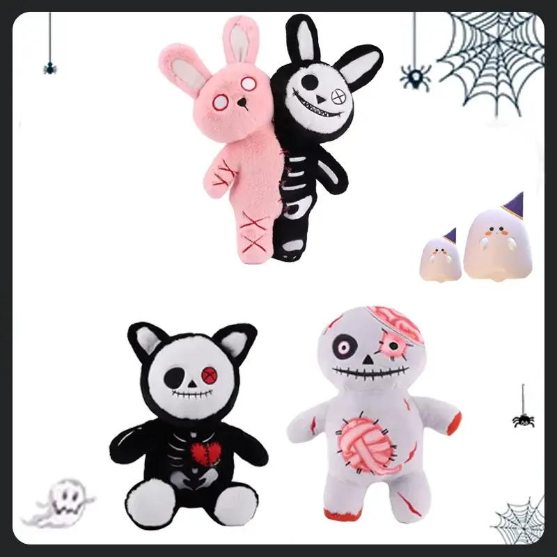 Halloween Plush Toy, Double Head Pumpkin Cartoon Doll, Cute Ghost Character Decoration Gift