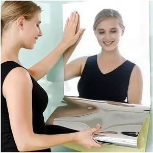 Self Adhesive Mirror, 20x40inch Flexible Acrylic Mirror Sheet, Non-Glass Sticky Mirror Tile, Wall Stickers for Home Decor