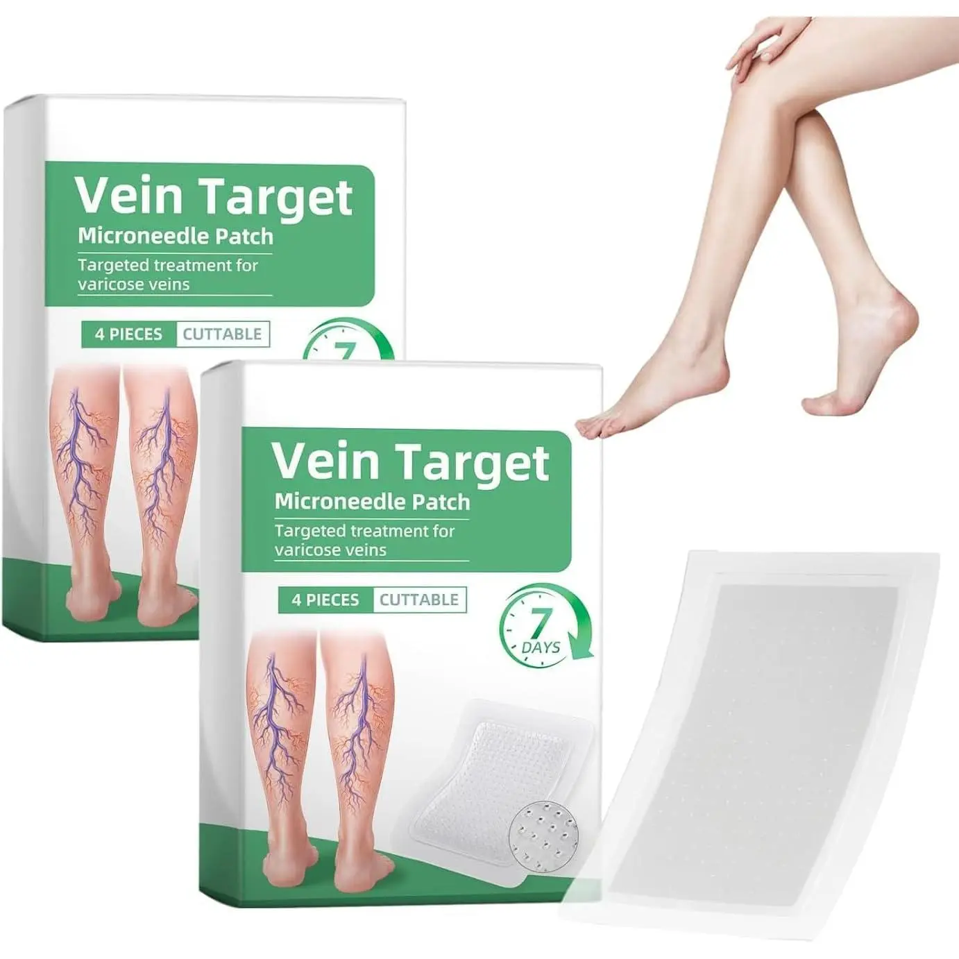 VeinTarget Microdarts Patch - Improves the Appearanceof Leg, 2026 New Varicose Veins Treatment for Legs, Leg Renew Varicose Veins Patch, VeinTarget Patches for Legs Care - All Skin Types
