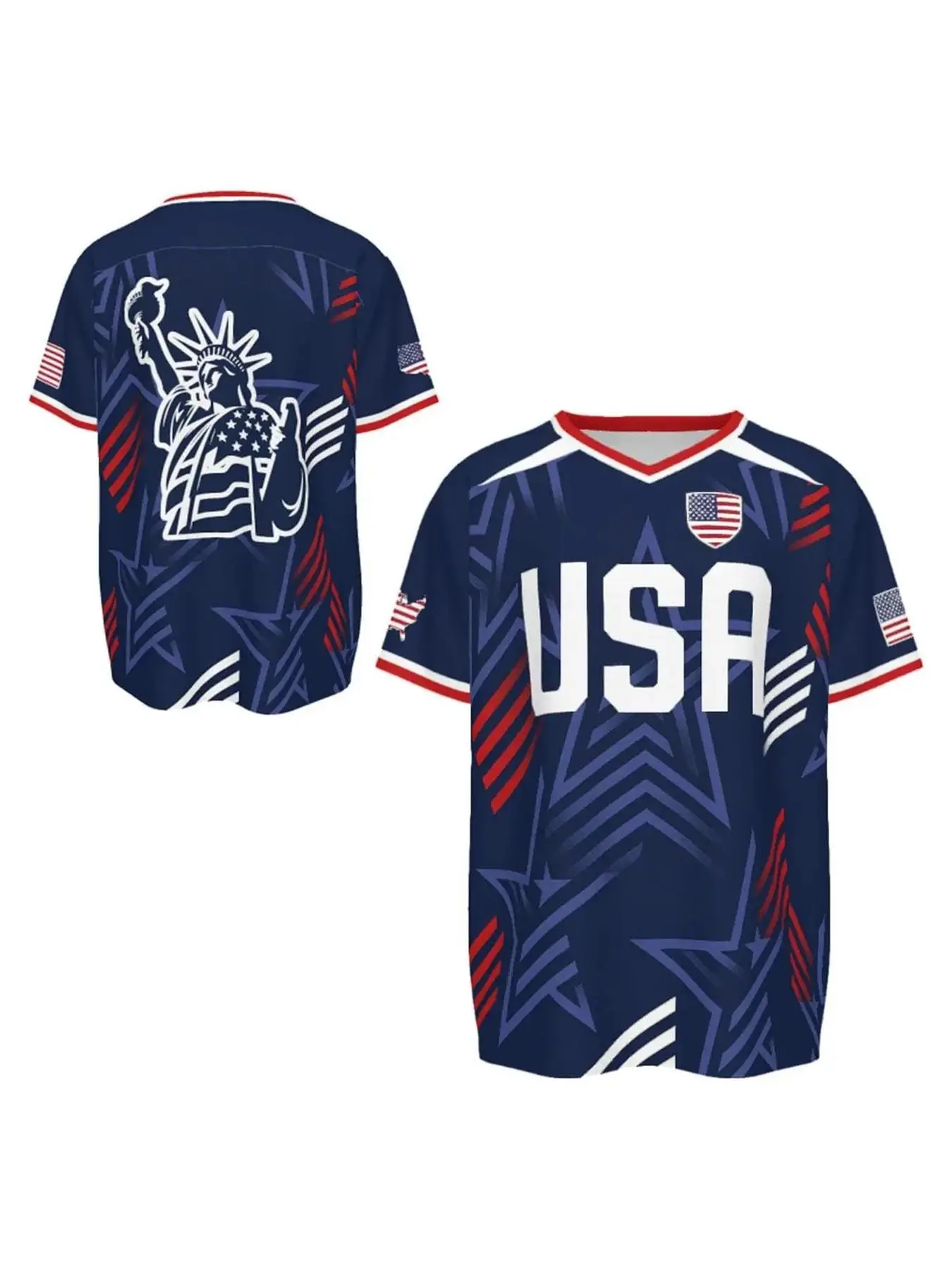 American Men's Soccer Jersey, 2026 Us National Team Apparel, Fan-Exclusive Usa Uniform, V-Neck Quick-Dry Casual Sports Wear, Fan Sportswear Top, Sportswear Clothing