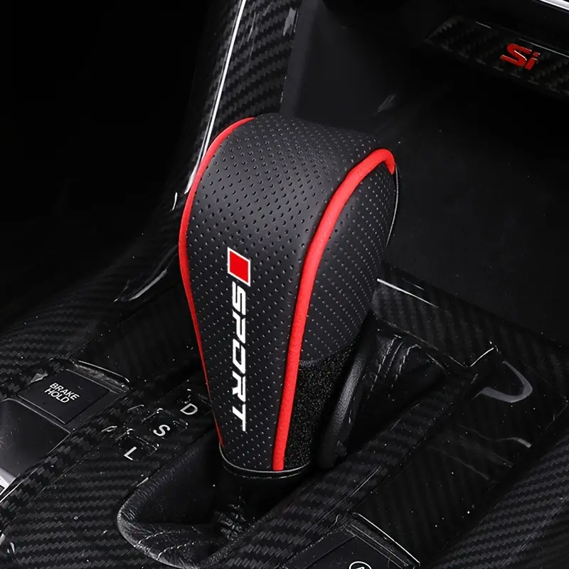 Car Gear Shift Knob Cover, Leather Gear Shift Knob Cover, Automatic Wave Gear Shift Knob Cover, Breathable Gear Shift Knob Cover, Leather Dust Proof Cover, Car Accessories