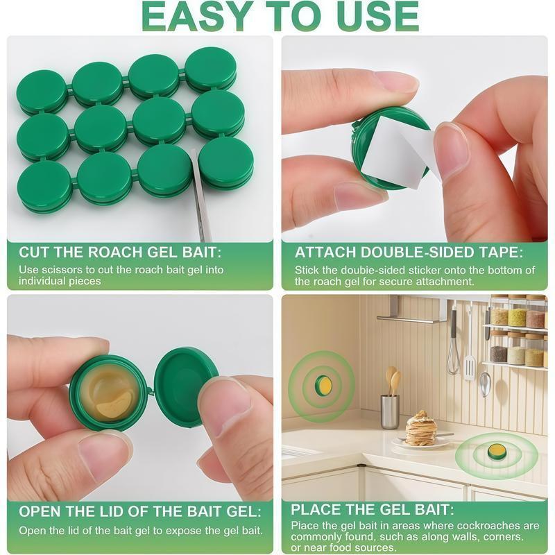 MoonSpry Roach Repellent, Domestic Dormitory Kitchen Powerful Cleaning Cockroach Exterminator Cockroach Gel Bait Pest Control Kit Rodent Repellent Pouches for Indoor & Outdoor Multi-Surface Microfiber Floor Mop roach killer indoor infestation