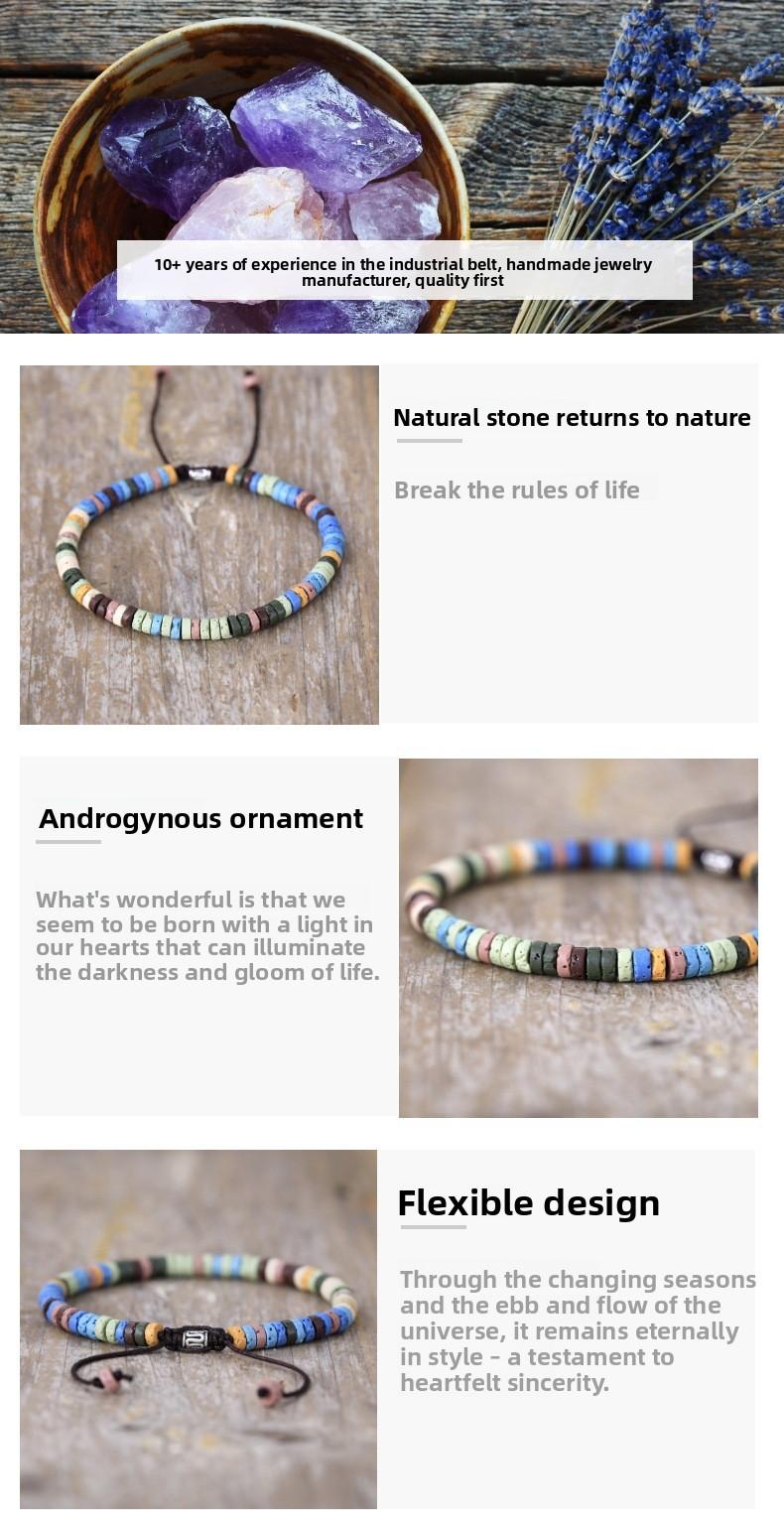 Vacation Style New Colorful Lava Stone Handmade Beaded Bracelet – Couple & Friendship Jewelry
