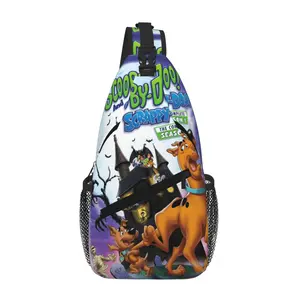 Scooby Doo Versatile Fashion All-Over-Print Large Capacity Crossbody Sling for Travel, Sports & Office, Cartoon Casual Shoulder Chest Pack, Gift for Boys and Girls