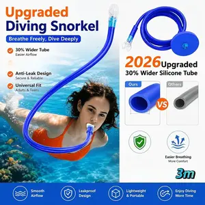 Dual Tube Snorkel, Leakproof Underwater Breathing Tube, Soft Silicone Breathing Gear for Adults Beginners, Ideal for Swimming & Diving