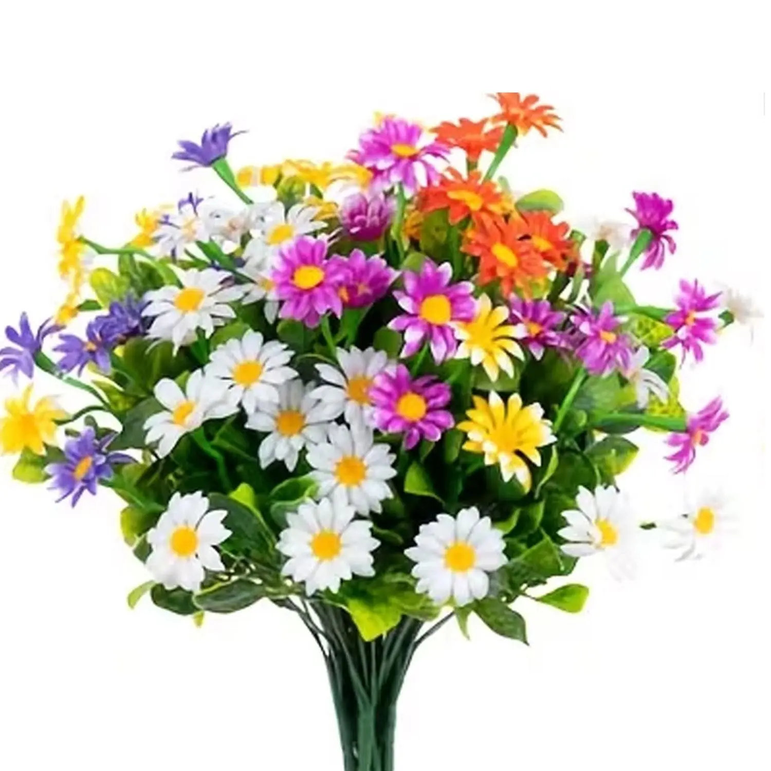 12 pieces of lifelike artificial flowers, plastic daisy bouquets, UV-resistant artificial flower clusters, suitable for Halloween, Christmas home decoration, hotels, offices, weddings, party gardens, porches, cabins decoration