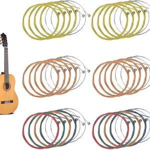 6-Set Pack 36 Strings Acoustic Guitar Replacement Strings, Colored Strings for Acoustic-Electric Guitars, Beginners & Experts