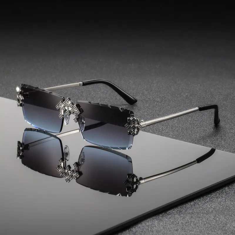 Men's Square Frame Glasses, Elegant Street Style, No Half Frame, Decorative Lens, Zinc Alloy, All Seasons, Fashion Eyewear, Cool Glasses
